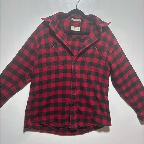 Orvis Red and Black Plaid Shirt - Picture 1 of 3